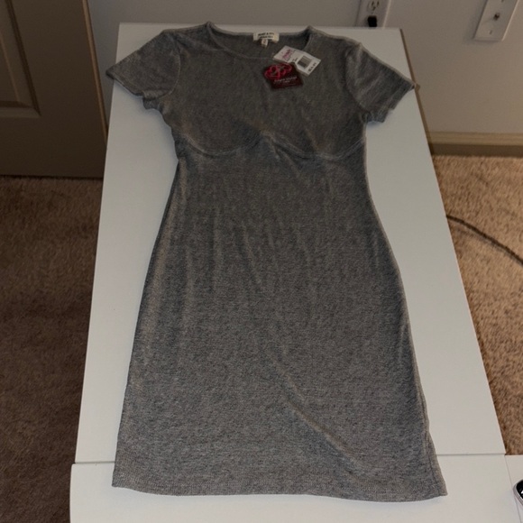 Heart & Hips | Dresses | Gray Ribbed Nwt Dress With Bustier Detail